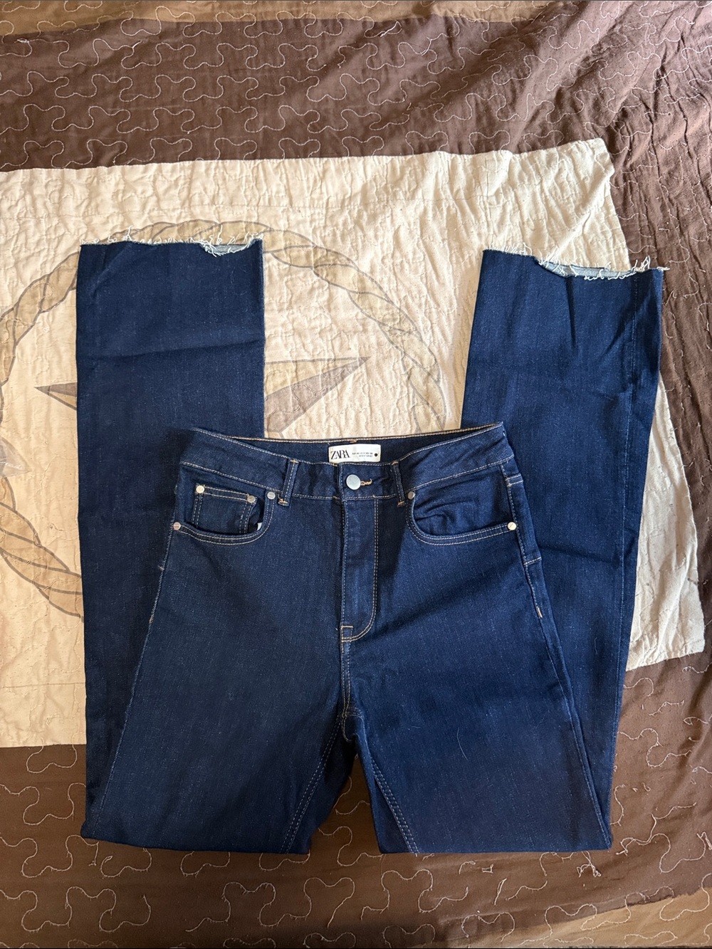 Zara Dark Blue Boot-Cut Jeans